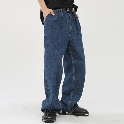 Baggy Jeans for Men Vintage Wide Leg Loose Fit Denim Pants Trousers Casual Distressed Hip Hop Jeans Streetwear4