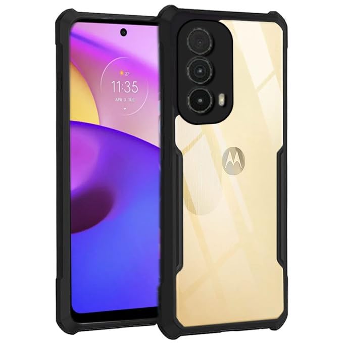 amazon basics Hybrid Camera Protection Transparent Hard Back Case Cover for Motorola Moto E40 (Sides Black) (B0CVL6W1HW) Amazon Price History, Amazon Price Tracker