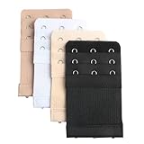 JFFX Bra Extender 3 Hooks 3 Rows, Stretchy Soft and Comfortable Bra Strap Extenders, Pack of 4