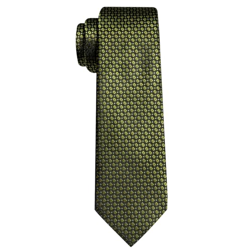 Image of YOHOWA Men Plaid /Striped Ties Set Silk Business Wedding Formal Fashion Necktie and Pocket Square Cufflinks Set