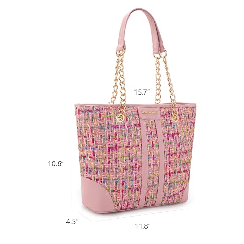Image of Montana West MEDIUM Tote Bag for Women Quilted Chain Handbags Shoulder Purse