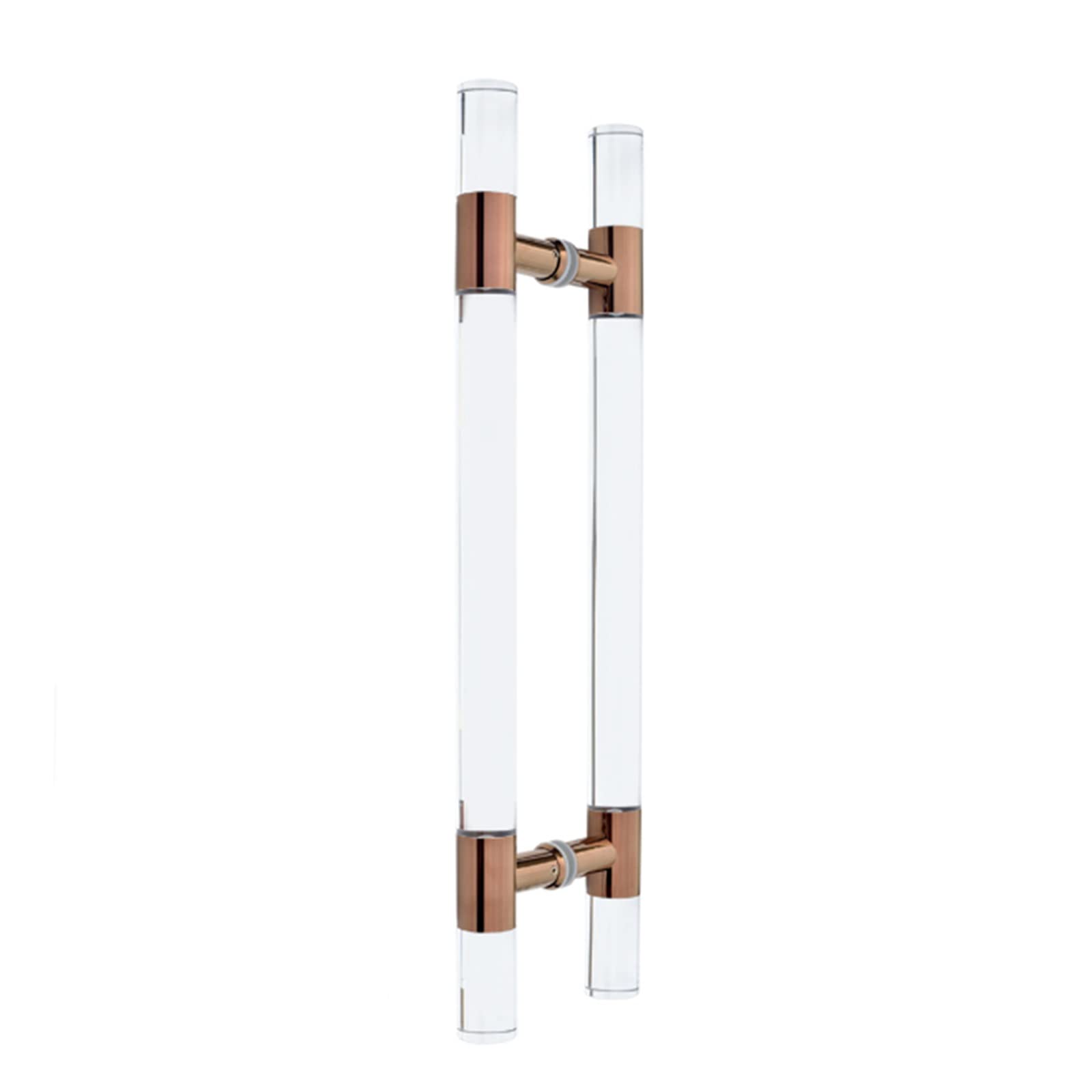 CWCQGH Sliding Barn Door Shower Door Acrylic Transparent Pull Push Door Handle, Clear Barn Sliding Door Hardware for Office/Studio/Florist/Restaurant use,Rose Gold-100cm/39.3in