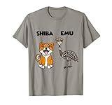 Smileteesanim Funny Shiba Inu dog and Emu Bird Shiba Emu Pun T-Shirt