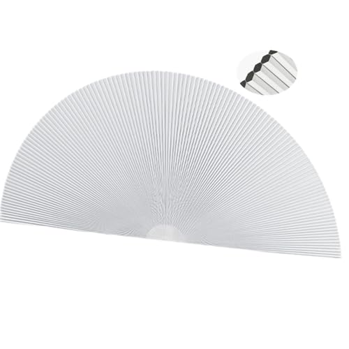 Arch Window Blackout Shades,Cellular Half Round Window Shade,Self Adhesive No Drill 90% Shade Pleated Blinds Window Moon Cover Easy to Cut and Install