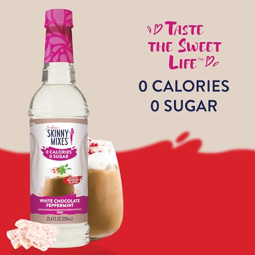 Image of Jordan's Skinny Mixes Sugar Free Coffee Syrup, White Chocolate Peppermint Coffee Flavoring Syrup, Zero Calorie Drink Mix for Lattes, Baking, Protein Shake, Dairy & Gluten Free, Kosher, 25.4 Fl Oz