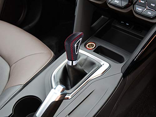 Bashineng Leather Gear Stick Shift Knob Shifter Lever Transmissions Handle Fit Most Manual Automatic Cars Truck Suv (Black+Red) #TOP1