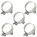 Produktbild WiMas 5 Stücke Universal Motorrad 2"51mm Auspuffrohrschelle Bremssättel Edelstahl T-bolt Clamp (Stainless Steel)