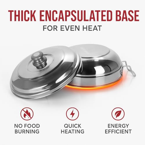 QSEC Triply bottom Idli maker Stainless Steel 4-in-1 Induction base Multi utility Kadai Idli Cooker All-in-One Big Size dhokla Cooker | 6 Plate 2 Idli | 1 mini idli 2 Dhokla 1 Patra Momo Steamer