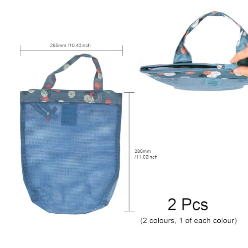 ONEBO 2 Pcs Toiletry Shower Bag for Gym,Quick Dry Shower Caddy with Zipper,Portable Hanging Bathroom Mesh Caddy,for Travel Business Trip Vacation - Image 2