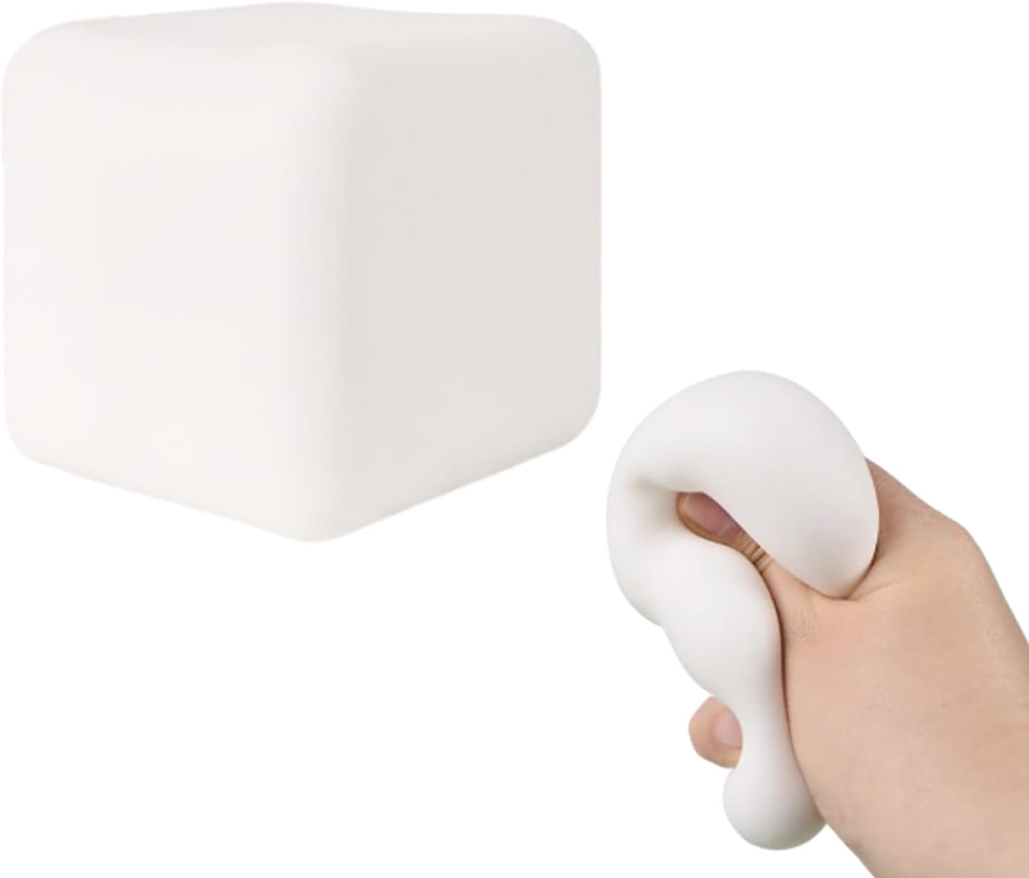 Tofu Squishy 2-Pack, Soft Moldable Dough Fidget Block with Slow Rising Texture, Cute Seal Face Shaped Flour Dough Toy for Anxiety Portable Desktop Deco (Tofu)