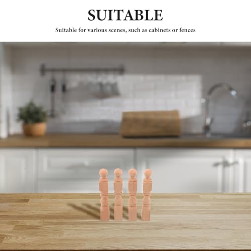 Postes de barandilla de madera natural SHINEOFI 13.5cm para maquetas 3