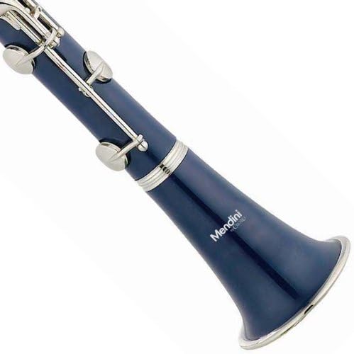 Mendini MCT-BL+SD+PB+92D Blue ABS B Flat Clarinet with Tuner, Case, Stand, Mouthpiece, 10 Reeds and More