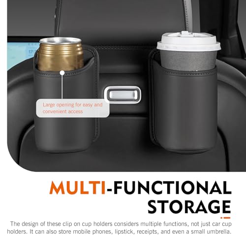 Portavasos de cuero PU para auto 2 pcs negro miniatura 7