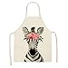 Secuos Flor Patrón De Animal Lindo Delantales De Lino De Algodón 53 * 65 Cm Limpieza del Hogar Cocina Delantal De Cocina Ropa De Cocinero Baberos para Adultos Delantal 2Wq-46406-007
