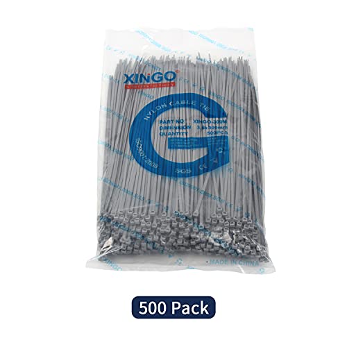 XINGO Silver Cable Ties Pack of 500, 300mm x 3.6mm,Premium Nylon Durable Zip Ties - Image 2