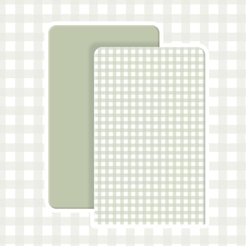Image of Peryiter 2 Pack Gingham Crib Sheets for Girls Boys Green Bed Sheet Set Fitted 52'' x 28 inch for Standard Crib Mattress Stretchable Soft Toddler Aesthetic Nursery Decor