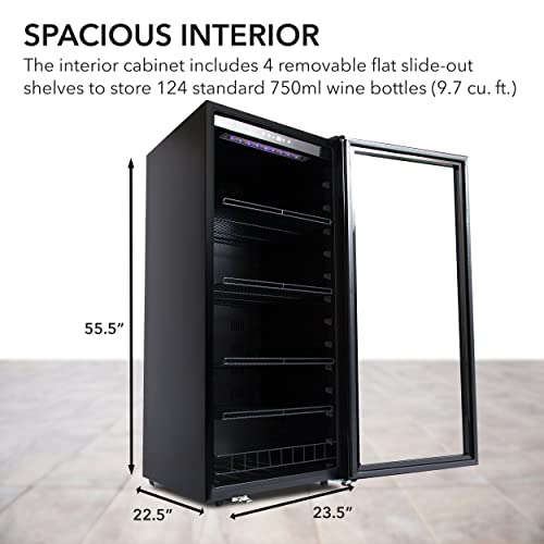 Image of Whynter FWC-1201BA 124 Bottle Freestanding Wine Refrigerator, Black