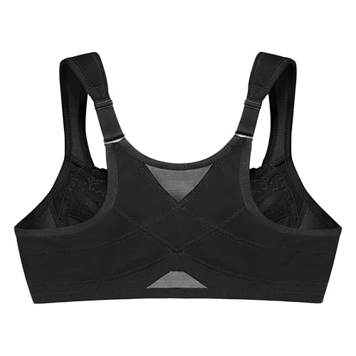 Image of Posture Back Front-Closure Plus Size Wonderwire Lace Bra Underwire #1255
