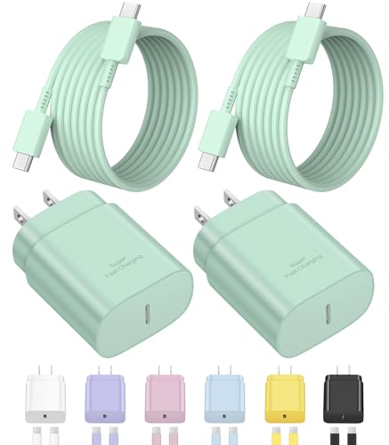 Type C Charger Fast Charging for iPhone 17 16 15,USB C Samsung Chargers Block 25W Super Fast Chargers for Samsung Galaxy S25/S24 S23 S22 S21/iPhone Air/17/17 Plus/17 Pro Max/16 Pro Max/15 Plus(Green)