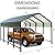 GOOGIC Metal Carport 12x20 FT, Heavy Duty Carport with Galvanized Steel Roof and Updated Frame Structure, Car Shelter for Car, SUV, Boats and Truck