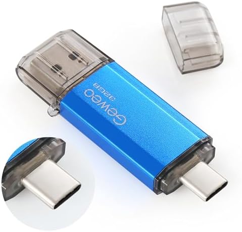 USB Flash Drive 32GB, Flash Drive USB 2.0 Pendrive 32GB 2 in 1 OT...