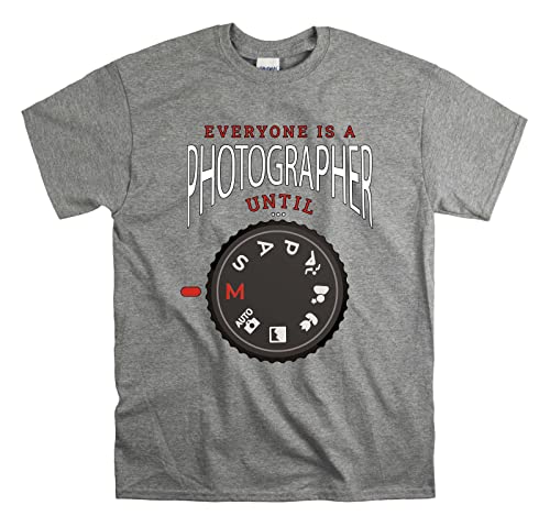 T-shirt T-shirt unisexe Photographer en coton gris taille M pour homme et femme
