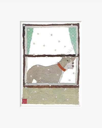 Pit Bul Art Matted Print for 8 x 10 Inches Frame A Pit Bull Dog Gift Idea by Bless Hue Artist Keiko Suzuki