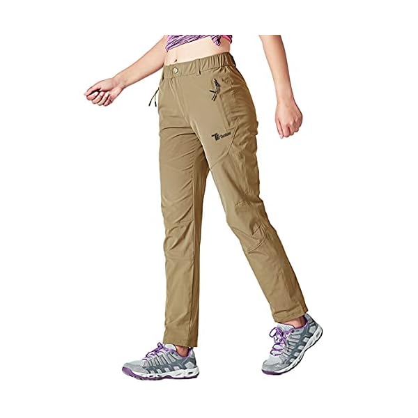 Gopune-Womens-Outdoor-Hiking-Pants-Lightweight-Quick-Dry-Water-Resistant-Mountain-Trouser Gopune Women's Outdoor Lightweight Quick Dry Sportswear Water Resistant Hiking Pants with Pockets (Khaki,M)