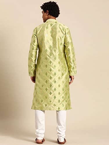 Image of Rajubhai Hargovindas Men's Jacquard Work Kurta Set