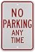 Brady 94119 18" Height, 12" Width, B-959 Reflective Aluminum, Red On White Color Standard Traffic Sign, Legend "No Parking Any Time"