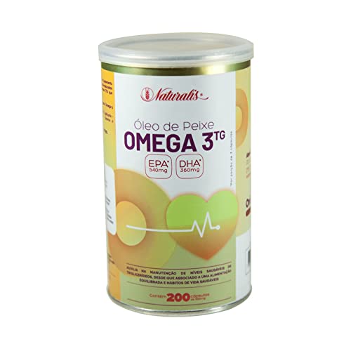 Óleo de Peixe Ômega - 3, 1000mg, 200 Cápsulas - Naturalis