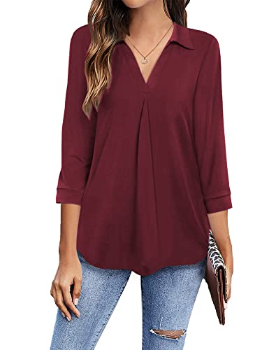 Image of Newchoice Womens 3 /4 Sleeve Shirts Business Casual Tops