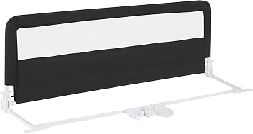Bed Rails for Toddlers, 150CM Extra Long, Upgraded Swing Down Bed Guard w/Safety Straps, Folding Baby Bedrail for Kids Twin, Double, Full Size Queen & King Mattress Black