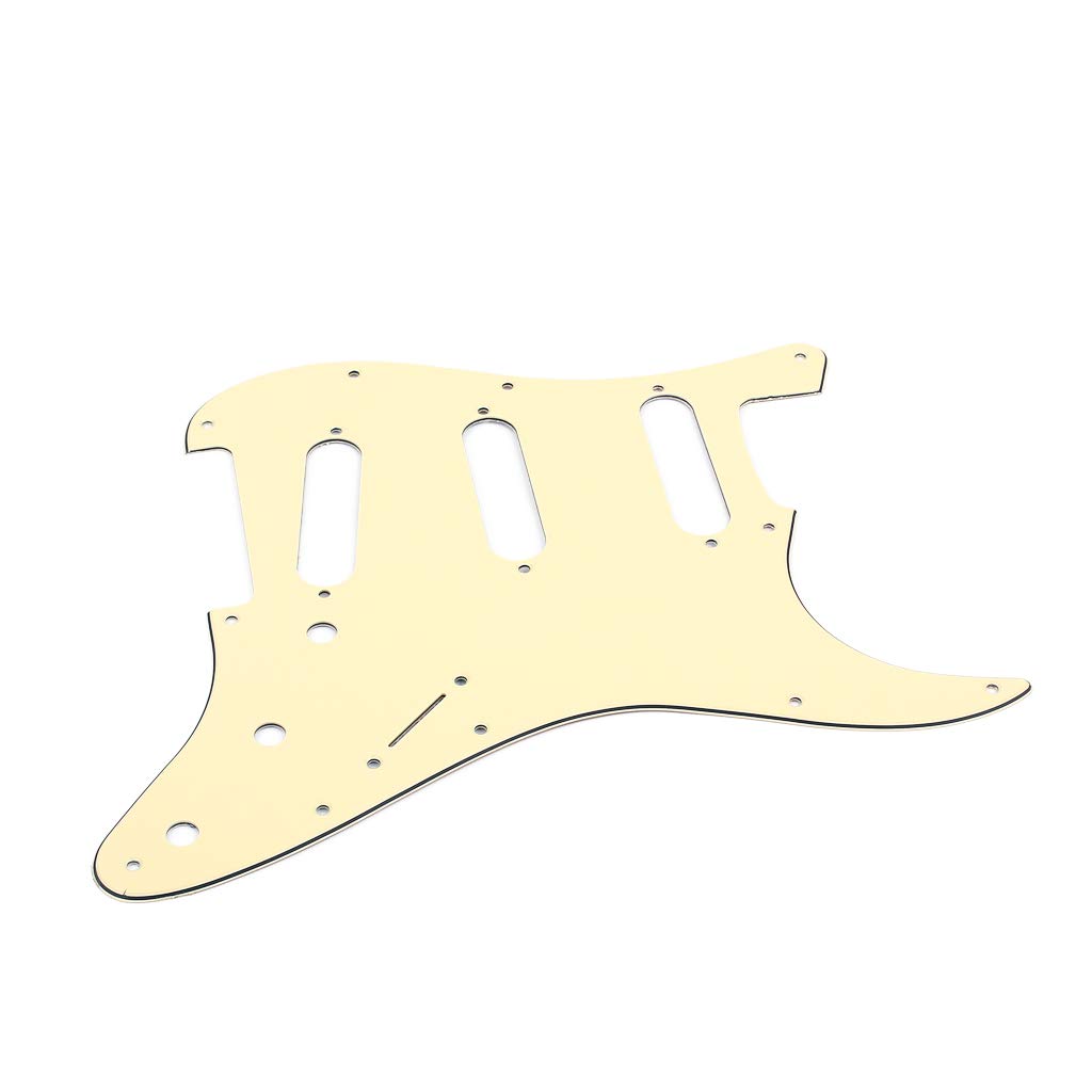 Alnicov 11-otworowa płytka maskująca SSS do gitary Stratocaster, tylna płyta do gitary Fender Standard Strat, zamienne części, kremowa