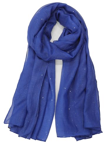 Van Der Rich ® - Echarpe Paillette Foulard Doux - Femme (13-Bleu Royal, TU)