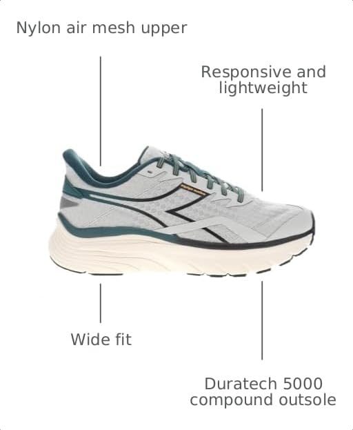 Diadora Mens Equipe Nucleo Wide Running Sneakers Shoes - Grey - Size 8 W - image 3