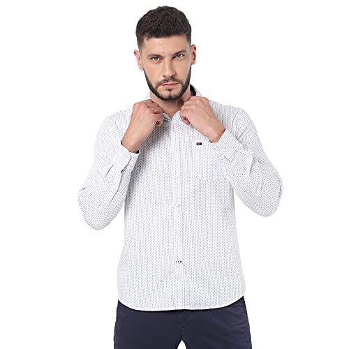 Image of Arvind AD Men White Slim Fit Shirt