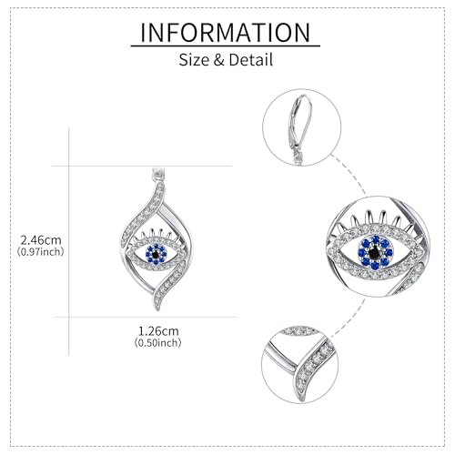 Boucles d'oreilles mauvais œil argent sterling 925 ONEFINITY - 5