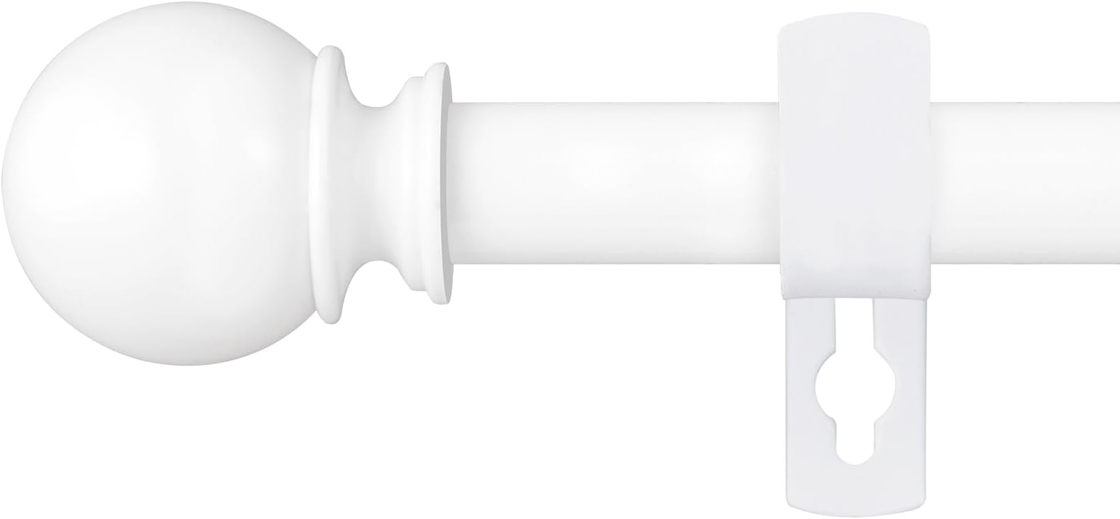 White Curtain Rods for Windows 28 to 48 Inch, 5/8" Diameter Heavy Duty Metal Splicing Adjustable Small Curtain Rod With Bracket(2.3-4 Feet)