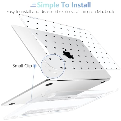 Image of MEEgoodo for M5 /M4 /M3 /M2 MacBook Air 15 inch Case 2026 2025 2024 2023, Case Fit Model (A3448 /A3241 /A3114 /A2941) for MacBook Air 15.3 inch, Black Hearts