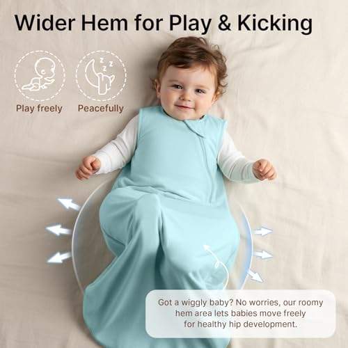 Image of Rayon Made from Bamboo 1.0 TOG Breathable Toddler Sleep Sack 12-18 Months | Baby Wearable Blanket 2-Way Zipper Summer Unisex Sleeping Bag for Babies