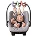 Itzy Ritzy Spiral Car Seat & Stroller Activity Toy - Stroller & Car Seat Toys for Ages 0 Months and Up - Hanging Toys Include Dangling Ring, Mirror and Textured Ribbons (Pastel Rainbow)