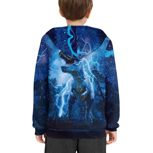 Image of WELLFLYHOM Boys Hooded Sweatshirts Hoodie Pullover Cool Graphic Crewneck Blouses Size 6-16