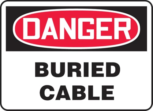 Panneau Buried Cable danger NMC plastique 25x35 cm fabriqué aux USA