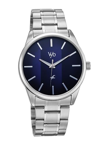 Image of Fastrack Vyb Drift with Quartz Analog Navy Blue Dial Steel Stainless Steel Strap Watch for Men - FV30041SM01W
