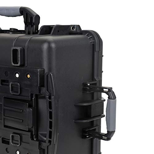 Image of MEIJIA All Weather Waterproof Rolling Protective Case,Hard Compact Camera Case With Retractable Pull Handle And Wheels,Foam Inserted, Elegant Black, 24.64 X19.39 X13.78 inches