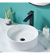 DeerValley 15.7" White Round Ceramic Vessel Sink - Modern Counter Top Porcelain Bathroom Vanity Bowl Art Basin (Without Sink Drain), DV-1V0223 - View #5