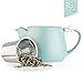 Tealyra - Pluto Porcelain Small Teapot Turquoise - 18.2-ounce (1-2 cups) - Matte Finish - Stainless Steel Lid and Extra-Fine Infuser To Brew Loose Leaf Tea - 540ml