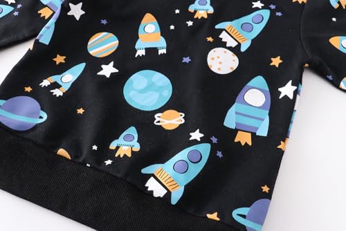 Image of AIWUHE Toddler Cotton Sweatshirt Boys Girls Pullover Long Sleeve Tops 2-6Y | Tops Blouse, Cotton T-Shirt, Fall Winter Clothes