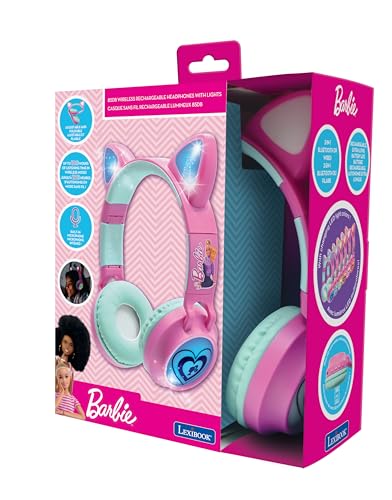 Lexibook, Barbie, Cuffie Audio 2-In-1 Bluetooth E Cablate Con Orecchie Da Gatto, Ricaricabili Con Effetti Luminosi, Suono Stereo, Pieghevoli, Regolabili, Luci Led, Hpbtktbb - 5